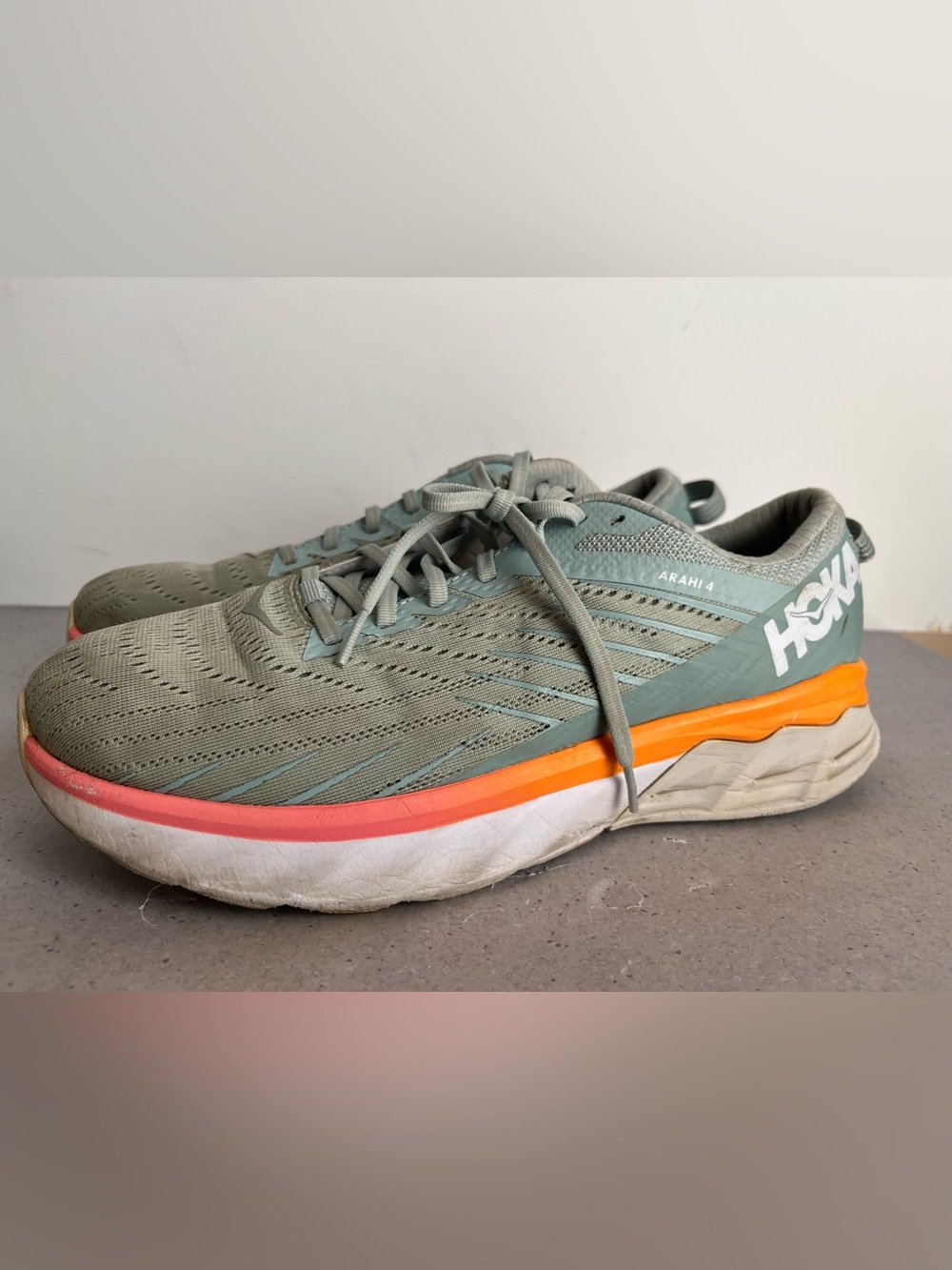 Hoka One One W Arahi 4 Women’s 11 Teal Green Stability Running Sneaker Shoes Gym